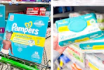 pampers diapers and pampers wipes collage