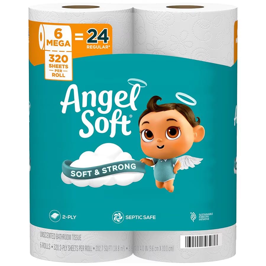 2 Angel Soft Toilet Paper Packs