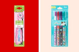 a kids toothbrush set on a grid