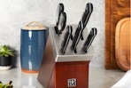 Henckels 7-Piece Knife Set on a kitchen counter