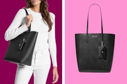 Michael Kors Leather Tote Bag With Card Case, Only $79 (Reg. $498) card image