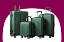green luggage set