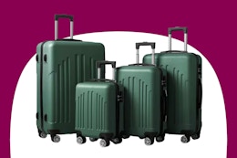 green luggage set