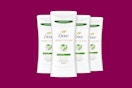 a 4-pack of dove deodorant