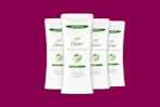 a 4-pack of dove deodorant