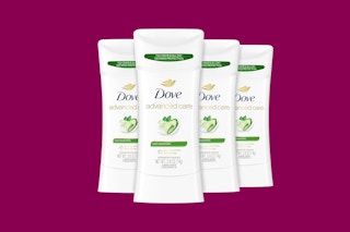 a 4-pack of dove deodorant