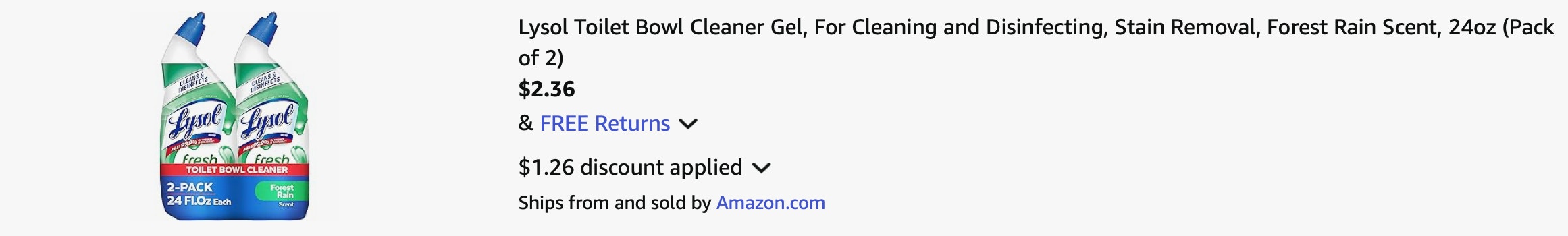 Amazon Lysol Toilet Bowl Cleaner 2025