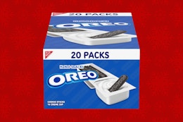 oreo snacks on a red background