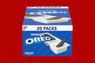 oreo snacks on a red background