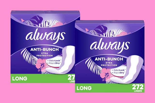 2 Always Anti-Bunch Liners, as Low as $9.82 Each on Amazon card image