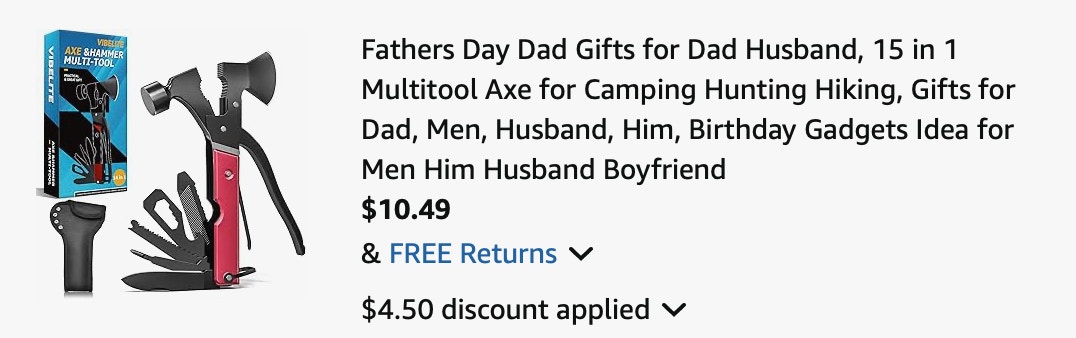 Axe receipt