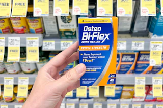 hand holding osteo bi-flex supplement