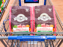 Supreme Dog Food (2 bags in Walmart shopping cart)