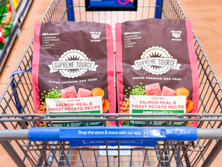 Supreme Dog Food (2 bags in Walmart shopping cart)