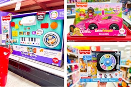 3 fisher-price toys side by side