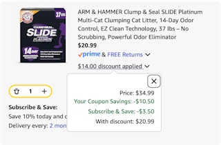 cat litter Amazon receipt