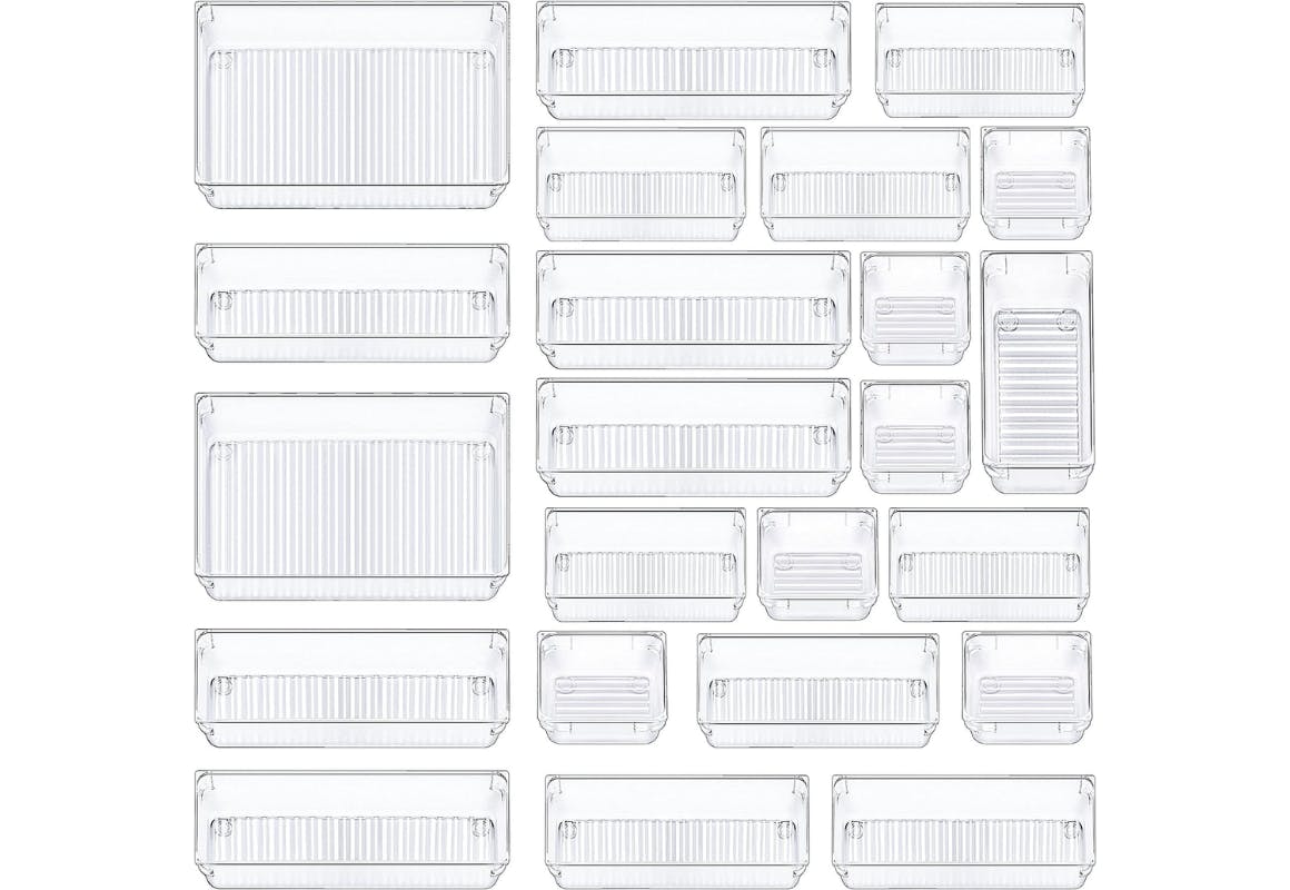 Clear Drawer Organizer Set