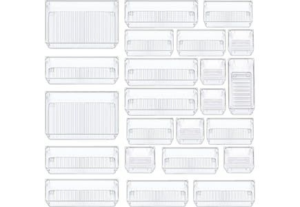Clear Drawer Organizer Set