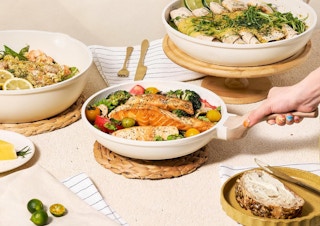 cooked food inside pots and pans