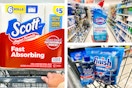 collage with scott, clorox, and finish products