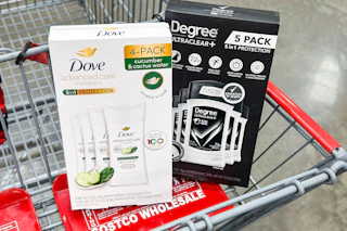 dove degree deodorants in shopping cart