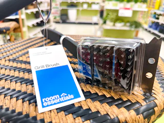 grill brush on table