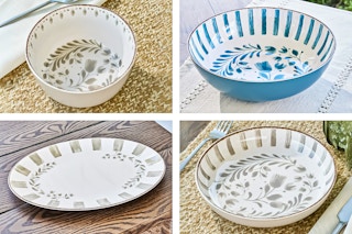 4 lifestyle images of Better Homes & Gardens Melamine Dinnerware