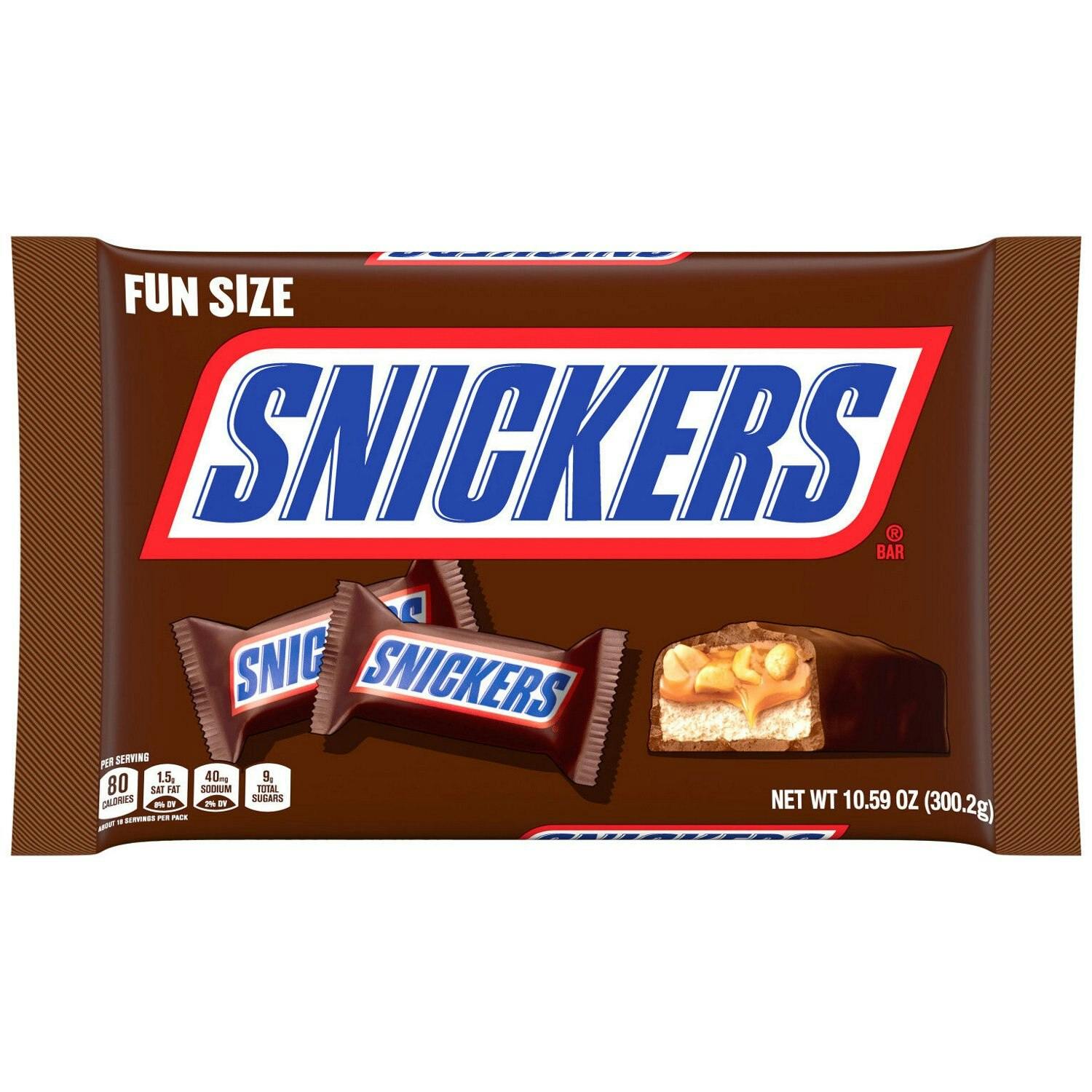 2 Snickers Fun Size Candy Bar Bags