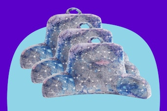 3-pack of the Your Zone Blue Purple Stars Glow in the Dark Backrest Lounger Pillows (stock image)
