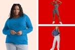 women modeling Hanes clothing in a collage 