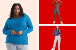 women modeling Hanes clothing in a collage