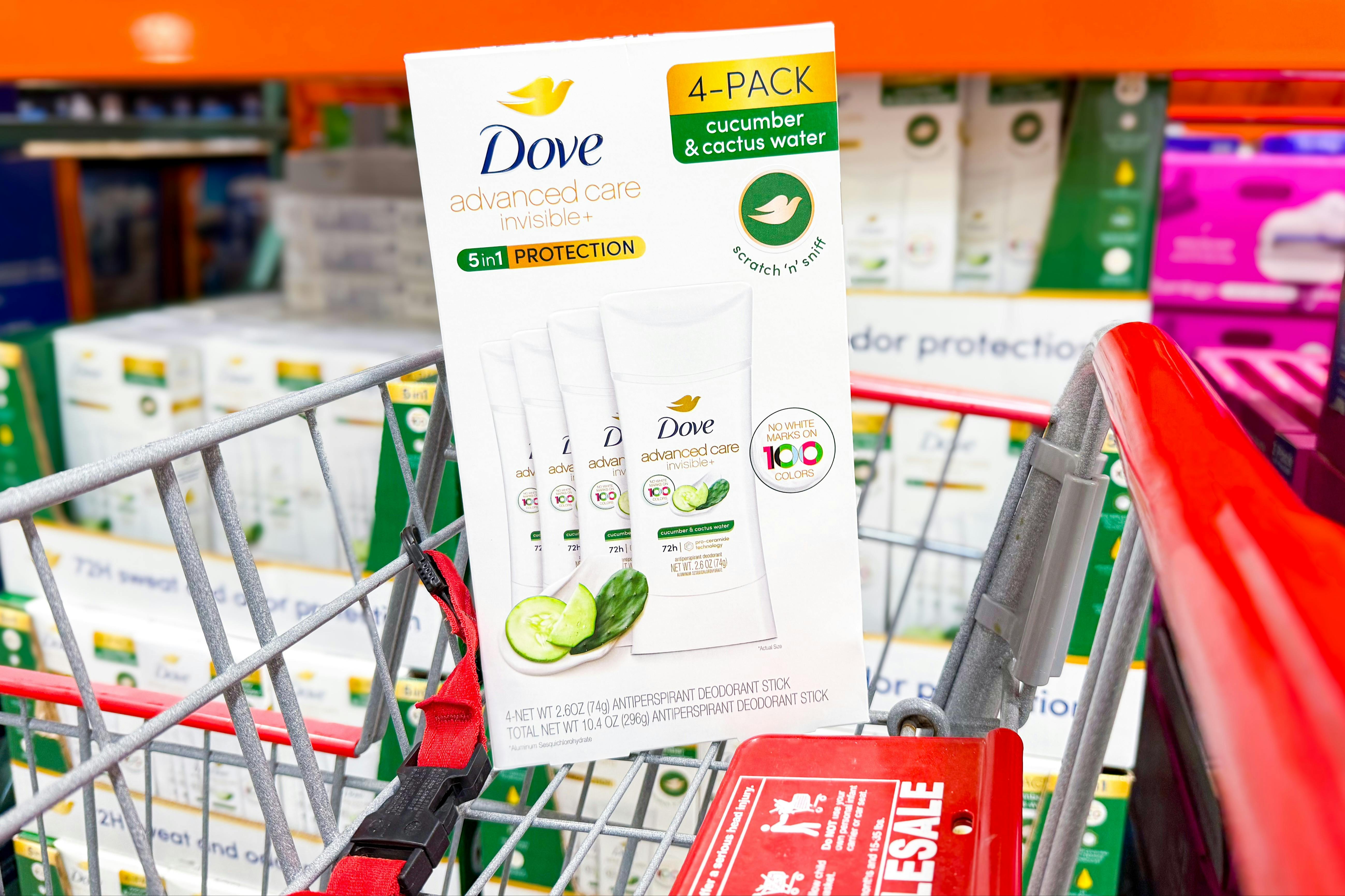 dove deodorant in cart