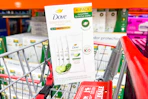 dove deodorant in cart