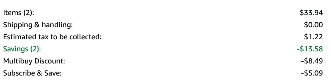 Biotrue Amazon receipt