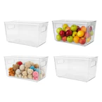 Plastic Storage Bins 4-Pack