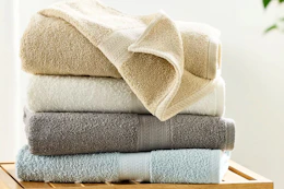 Lifestyle image of folded The Big One Bath Towels