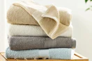 Lifestyle image of folded The Big One Bath Towels