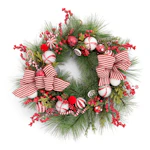 Candy Cane Ornament Wreath