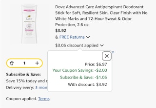 deodorant Amazon receipt