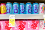 poppi prebiotic soda on store shelf