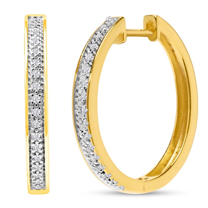 Natural Diamond Hoop Earrings