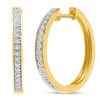 Natural Diamond Hoop Earrings