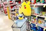 pikachu and bluey squishmallows in walgreens cart
