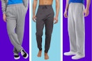 3 Hanes Men's style of sweatpants in gray tones