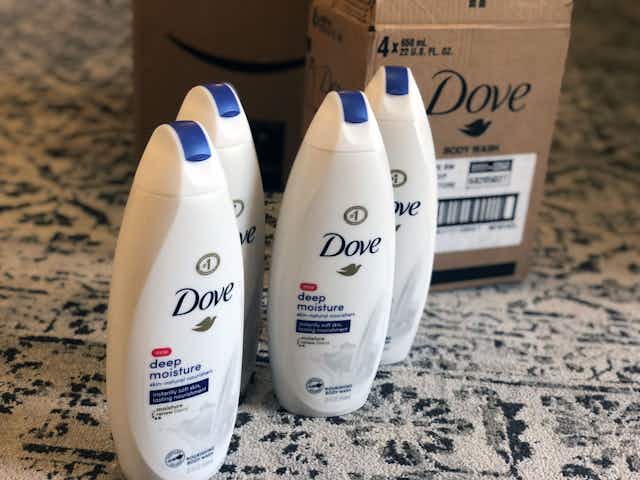 Get 4 Dove Deep Moisture Body Washes for $11.52 on Amazon card image