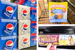 pepsi, lunchables, and nellie's eggs side by side