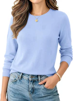 Women's Wool Blend Crew Neck Sweater