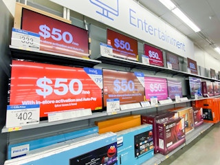 tvs on display at Walmart