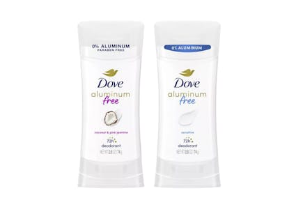 2 Dove Aluminum-Free Deodorants