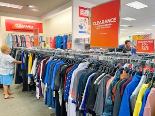 people shopping in the mens clearance section in kohls
